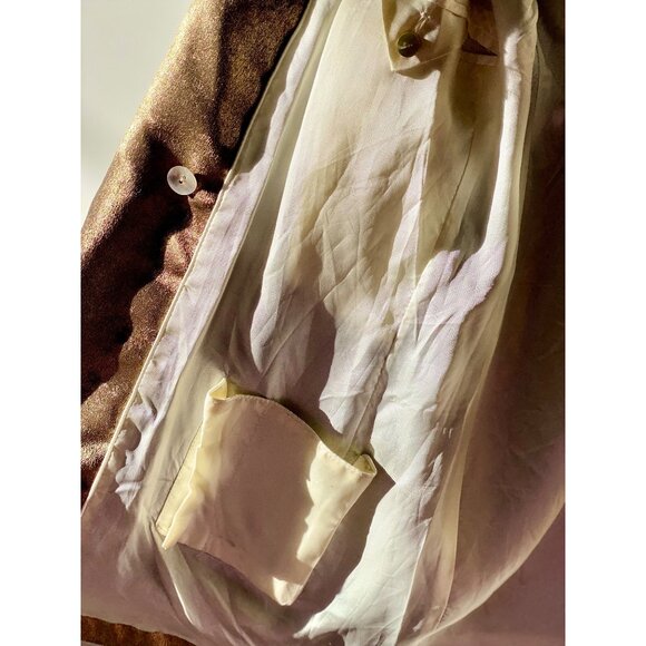 Blazé Milano Everyday Double-Breasted Blazer Size 1 US 6 Metallic Gold Lamé - Picture 7 of 13